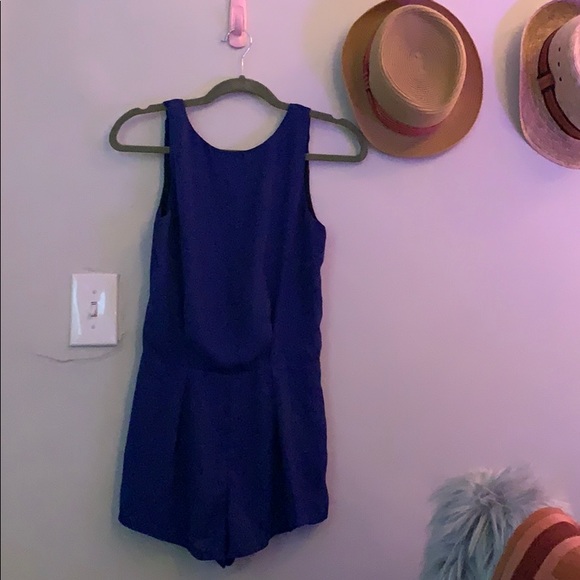 Electric ⚡️ Blue 💙 Romper with Black Lace Back - Picture 2 of 6